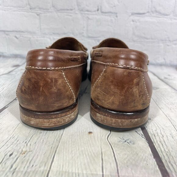 Cole Haan Loafer Shoes Men Size 9D Brown Leather Slip On Tassel Preppy Office - Picture 4 of 13